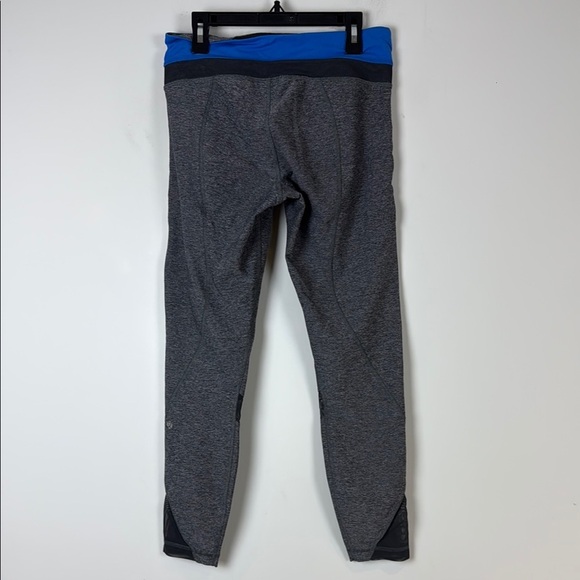 Lululemon Athletica Gray and Blue Leggings with Curved Panels - Picture 3 of 7